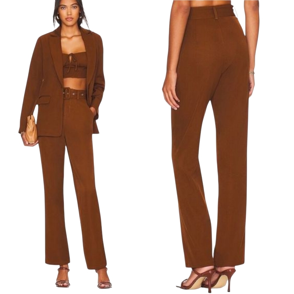 REMI x REVOLVE Danielle Belted Pant in Brown